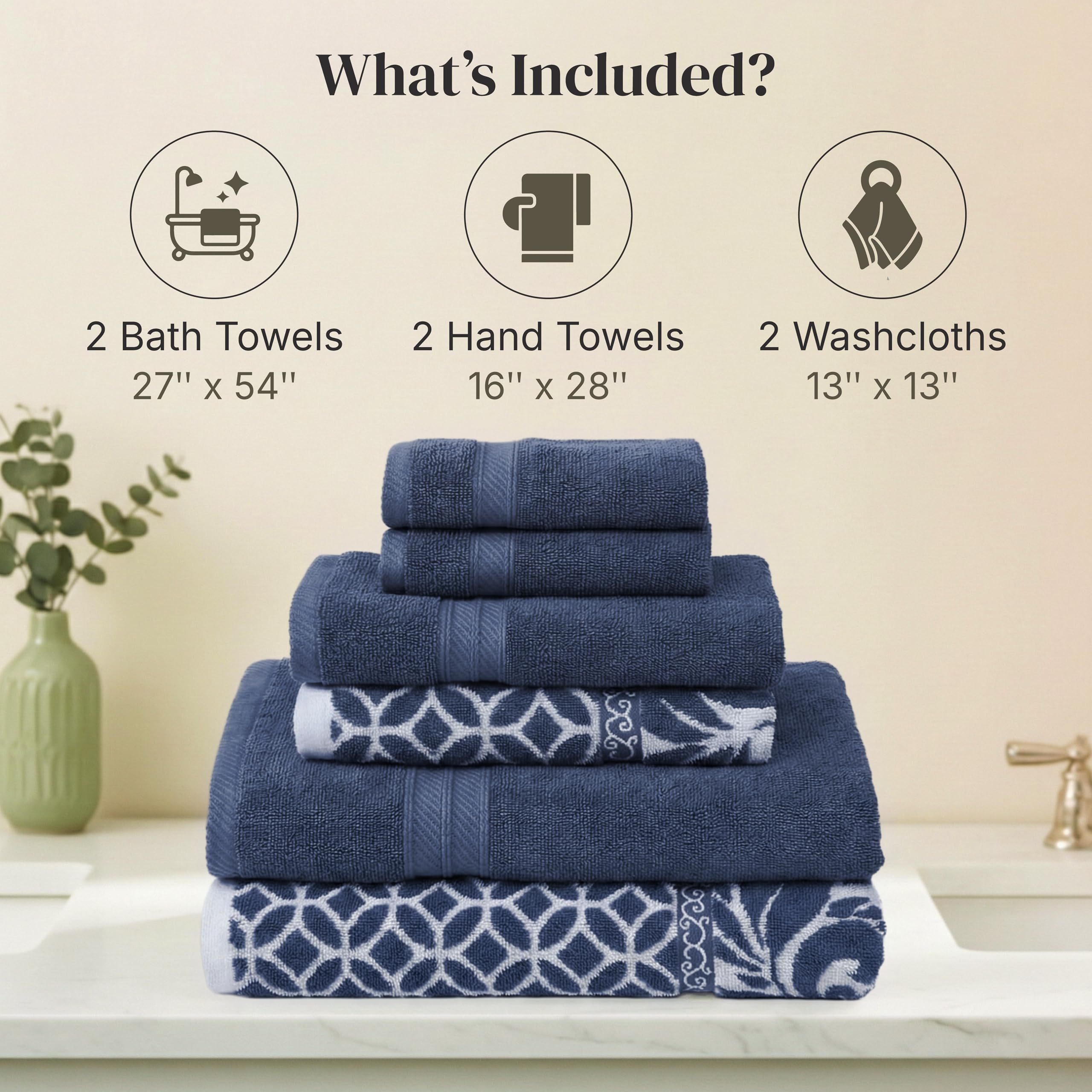 Modern Threads folded bath towel display showing thickness and absorbent cotton finish