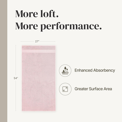 Modern Threads styled in a bathroom showing blush towels enhancing decor and cozy feel