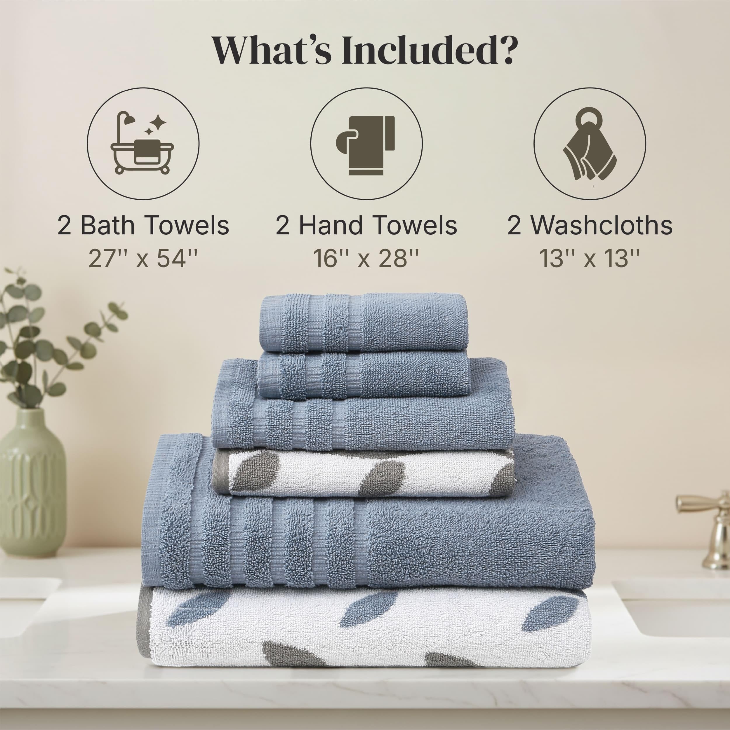 Modern Threads towels hanging in bathroom showing stylish, space-saving benefit
