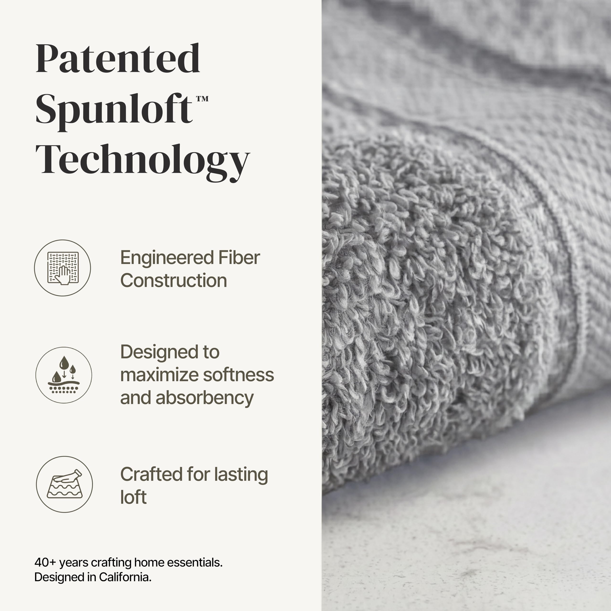 Modern Threads close-up of bath towel plush pile showing soft absorbent texture benefit