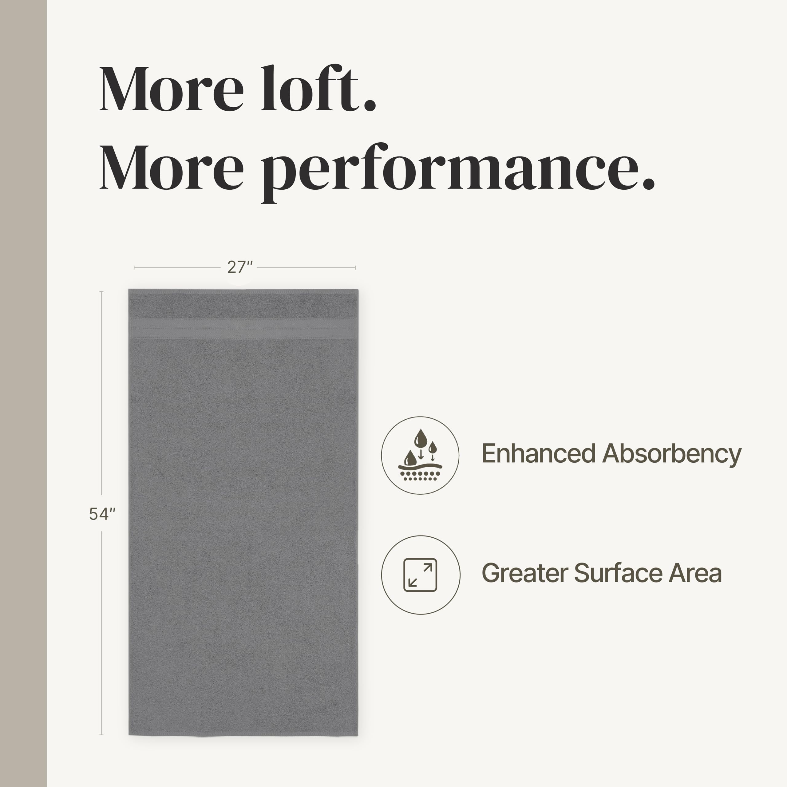 Modern Threads folded hand towel highlighting edge detail for neat appearance benefit