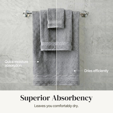 Modern Threads towels styled in bathroom showing cozy modern decor coordination benefit