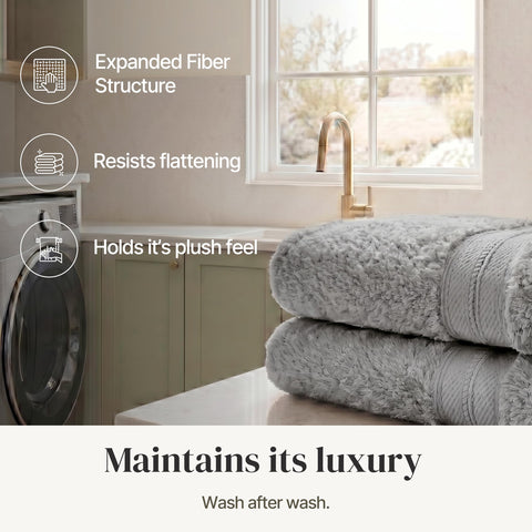 Modern Threads towels beside ruler showing size comparison for accurate fit benefit