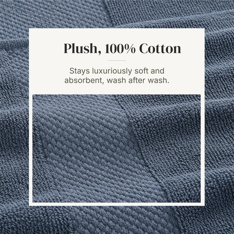 Modern Threads hand towel and washcloth folded on shelf showing neat storage benefit