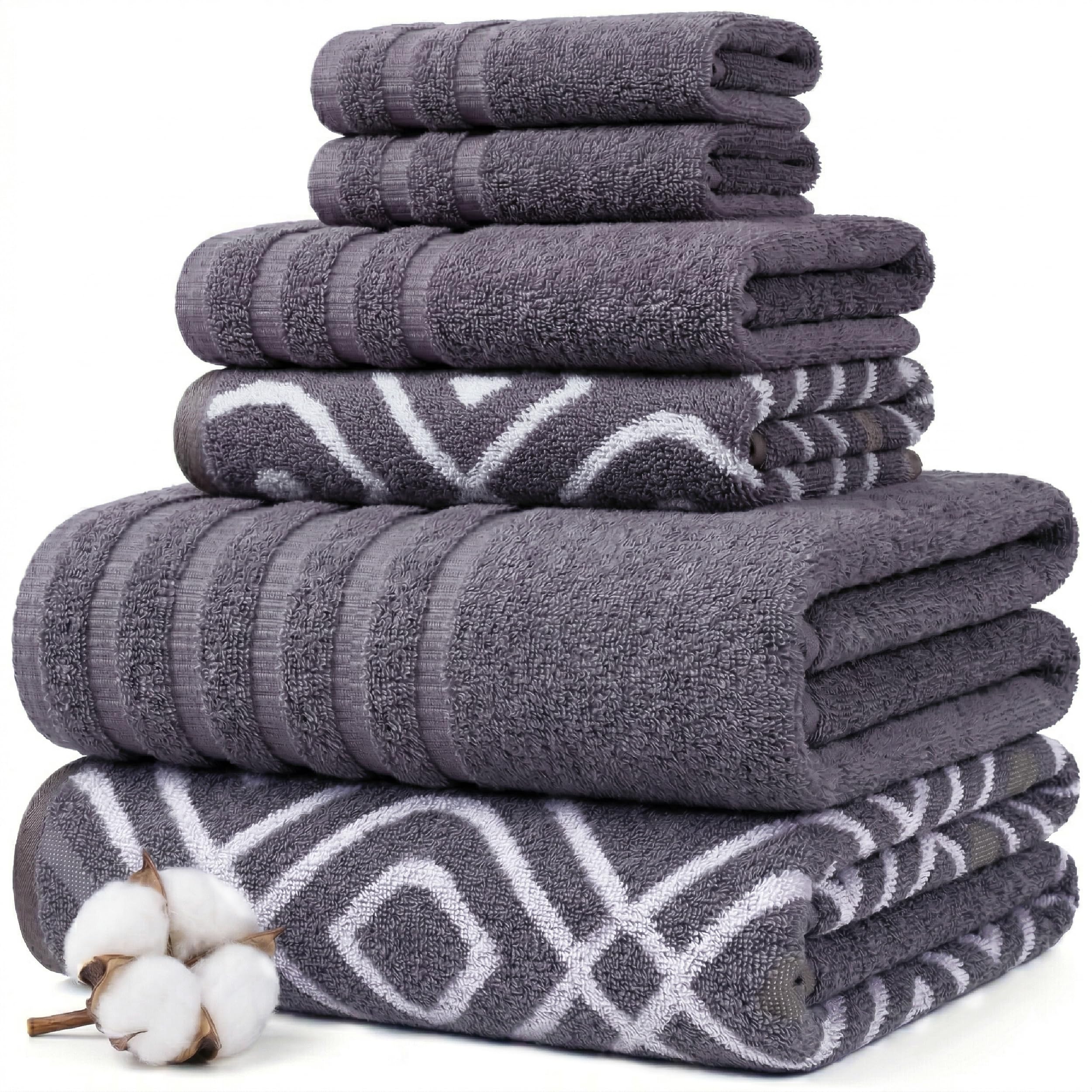 Modern Threads front view of full 6-piece towel set showing coordinated look and convenience