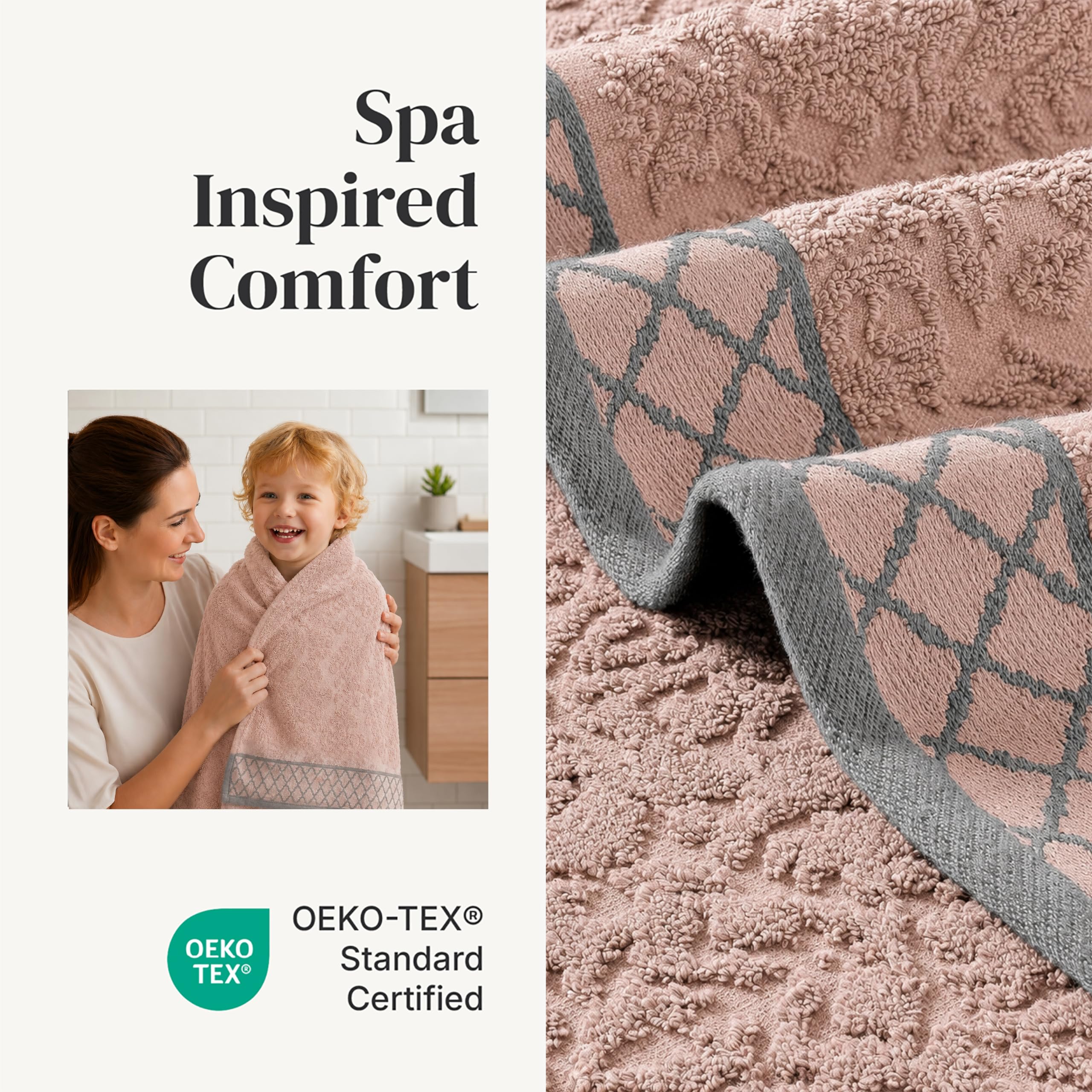 Modern Threads hand towel and washcloth detail showing absorbent surface benefit: daily use
