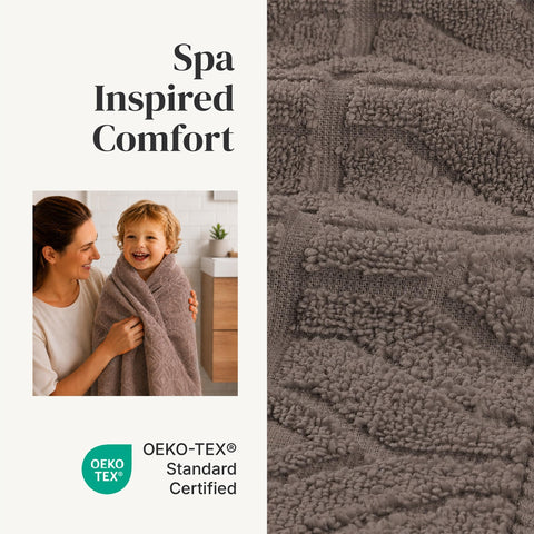 Modern Threads stacked hand towel and washcloth demoing coordinated set for functional convenience