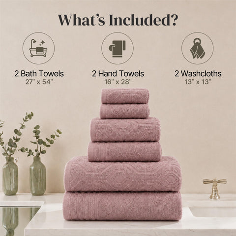 Modern Threads stacked hand towel and washcloth showing absorbency and neat storage