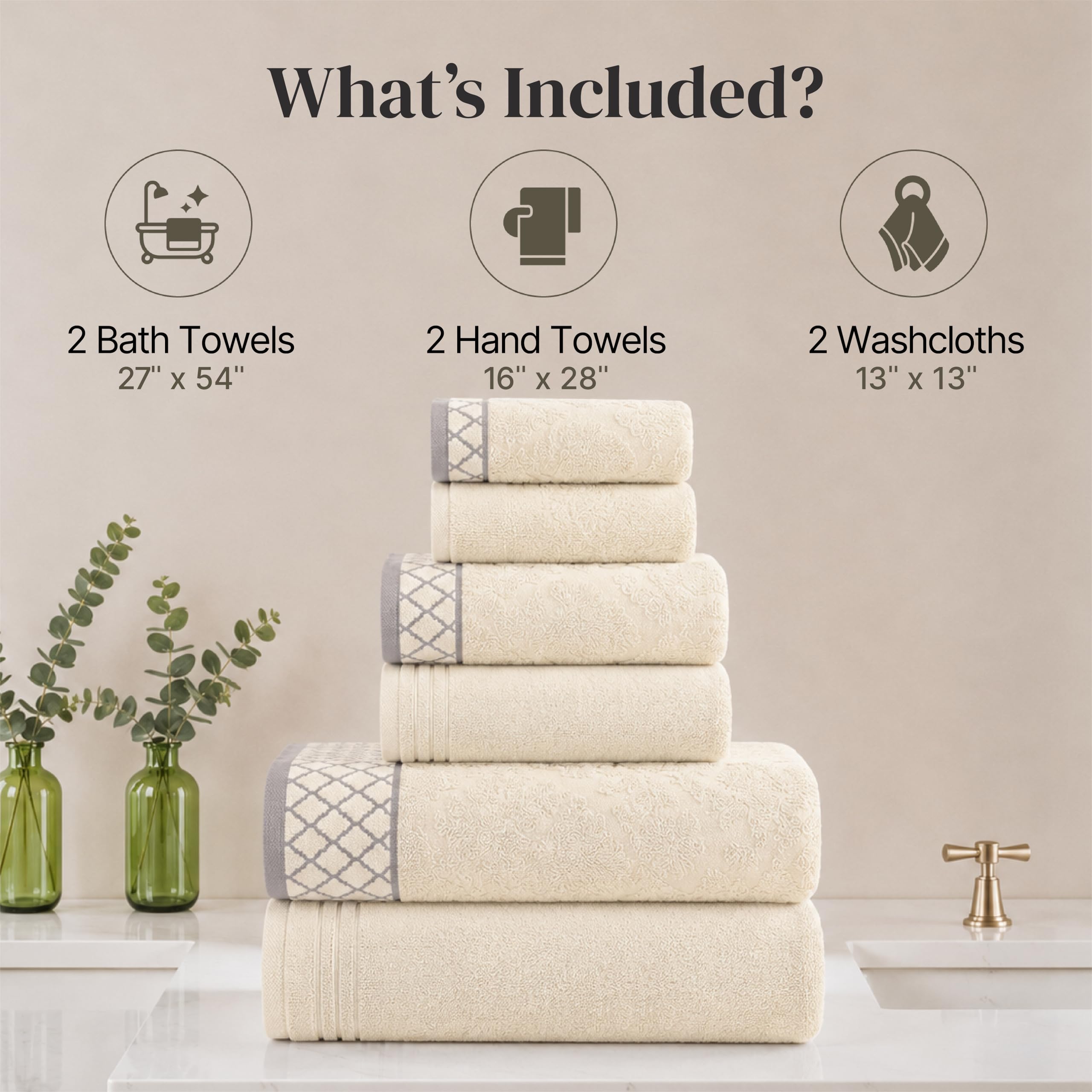 Modern Threads hand towel diamond border close-up showing woven detail and decorative finish