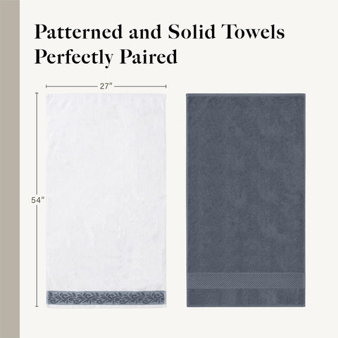 Modern Threads close-up of jacquard border highlights woven texture and elegant finish