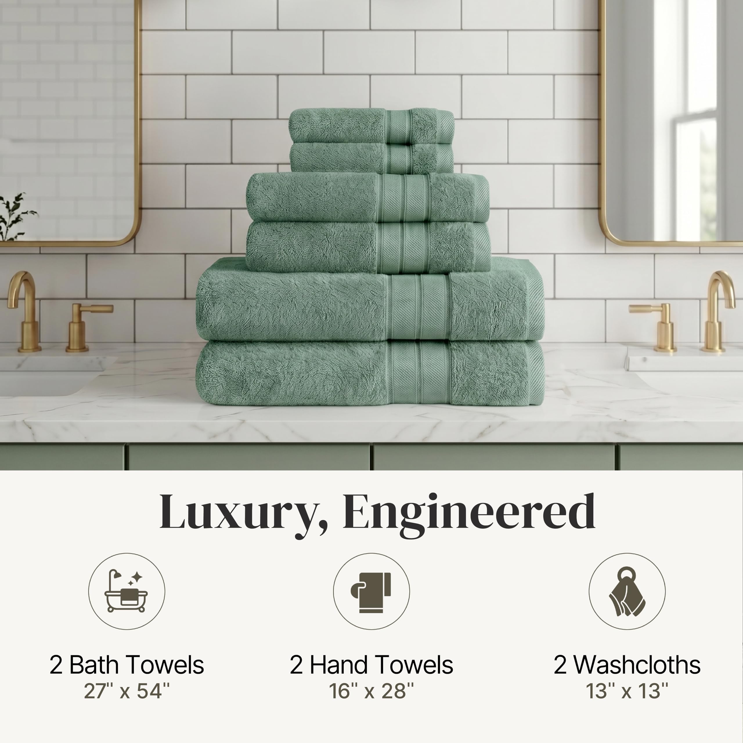 Modern Threads towels in styled bathroom to show color and decor harmony