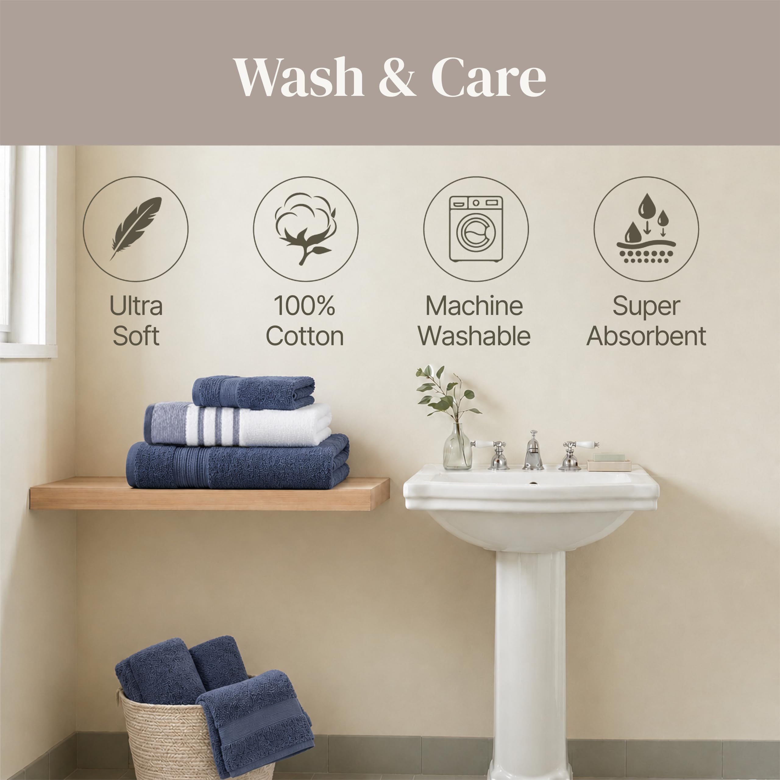 Modern Threads lifestyle scene in bathroom showing coordinated style benefit