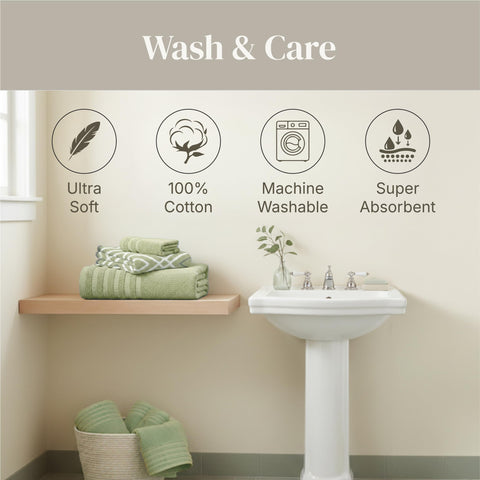 Modern Threads styled bathroom with towels adding color and decorative texture benefit