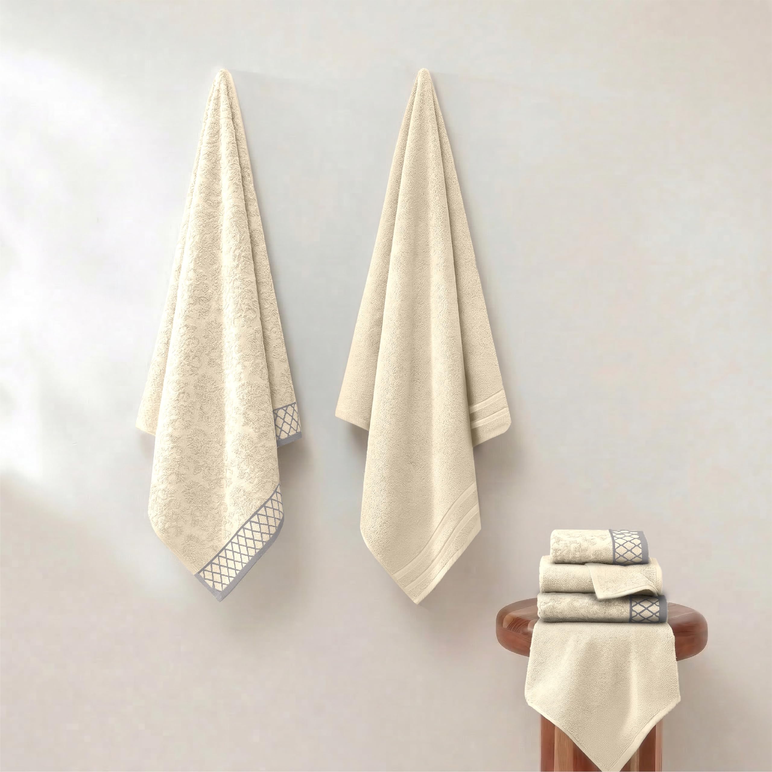 Modern Threads styled bathroom scene showing set enhancing decor and guest-ready appeal