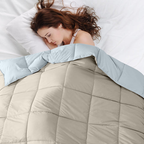 Modern Threads styled on a twin bed in a room showing neat, tailored look benefit