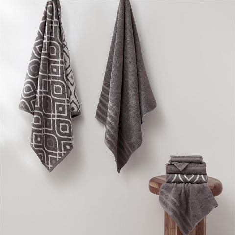 Modern Threads close-up of reversible diamond jacquard texture highlighting soft woven detail