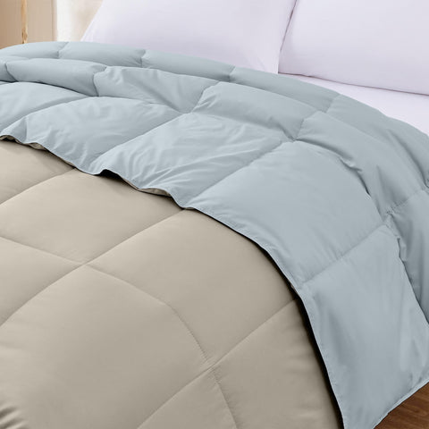 Modern Threads beige side spread on bed providing warm, cozy decor benefit