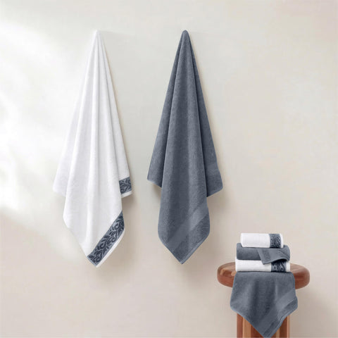 Modern Threads folded towels beside ruler showing scale and true-to-size dimensions