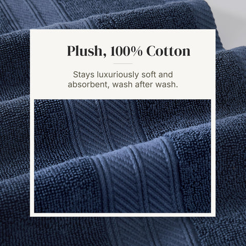 Modern Threads towel hanging on bar showing scale and fit in standard bathroom
