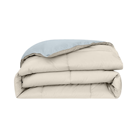 Modern Threads comforter beside ruler showing twin size fit and accurate dimensions