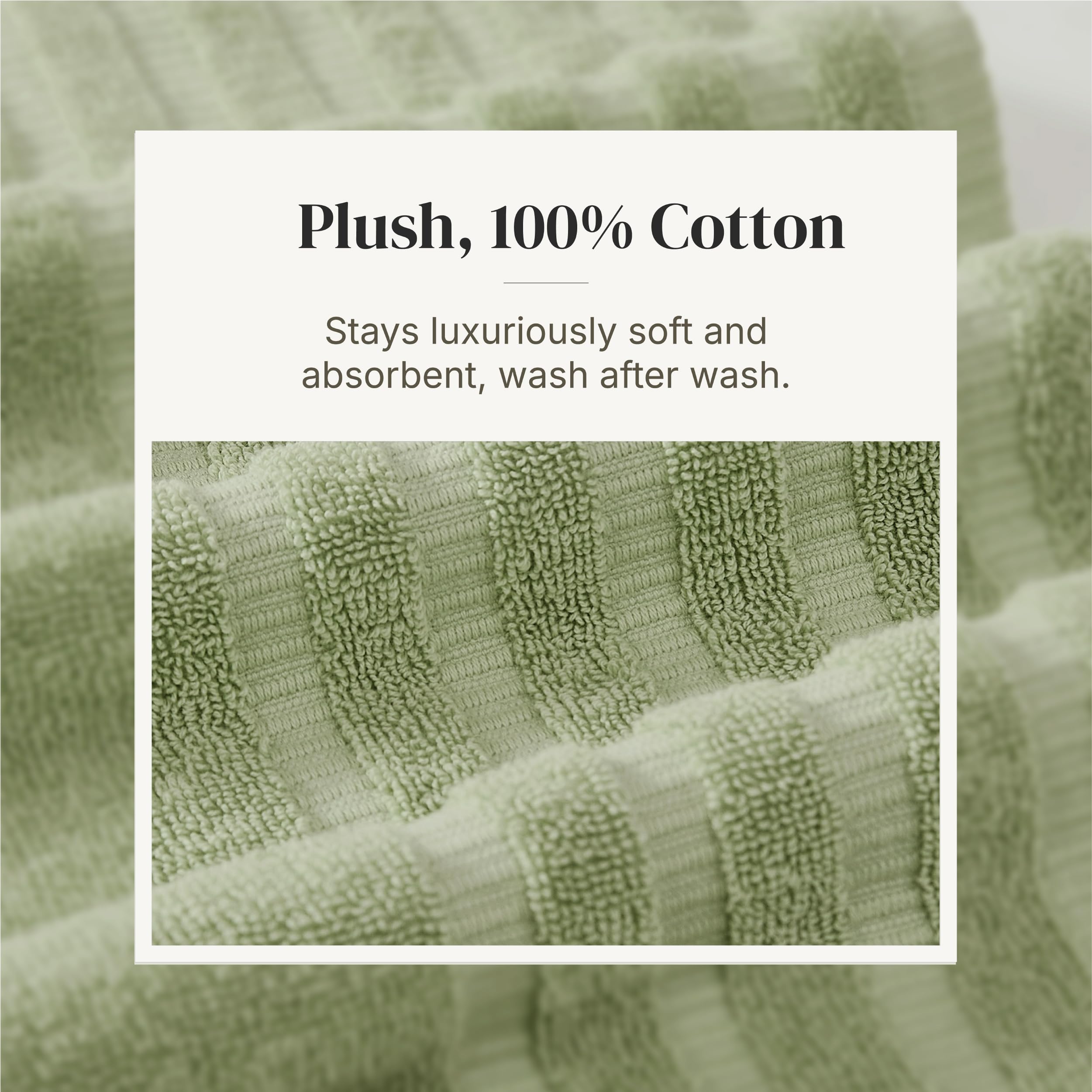 Modern Threads stack of washcloths on shelf indicating compact storage and gentle feel