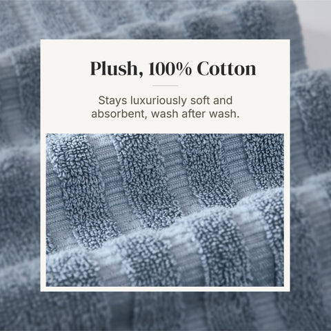 Modern Threads washcloth stack next to soap showing compact, absorbent convenience