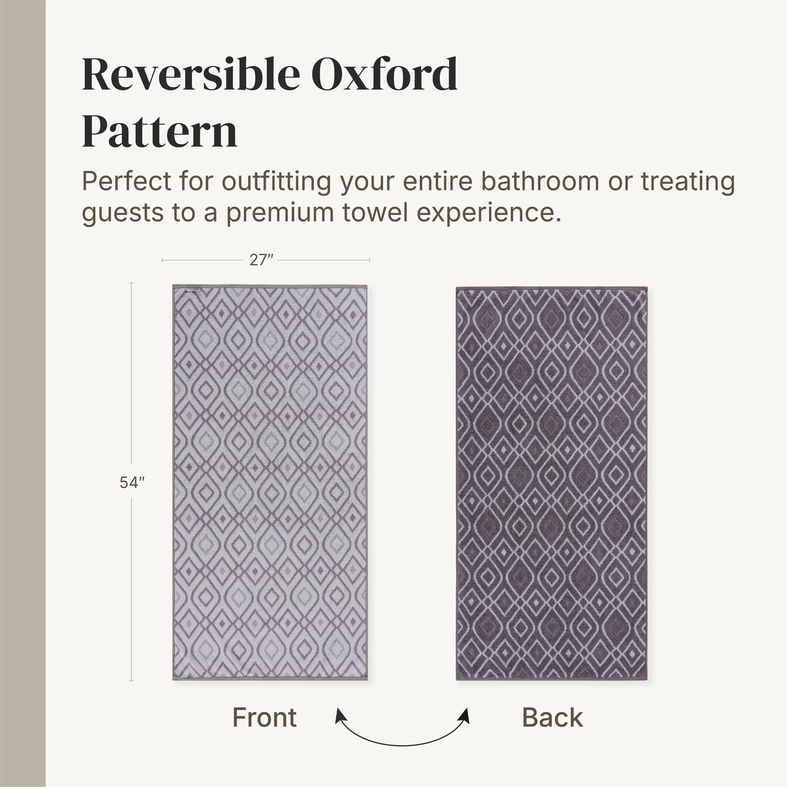 Modern Threads size comparison with hand and bath towel showing accurate scale and fit