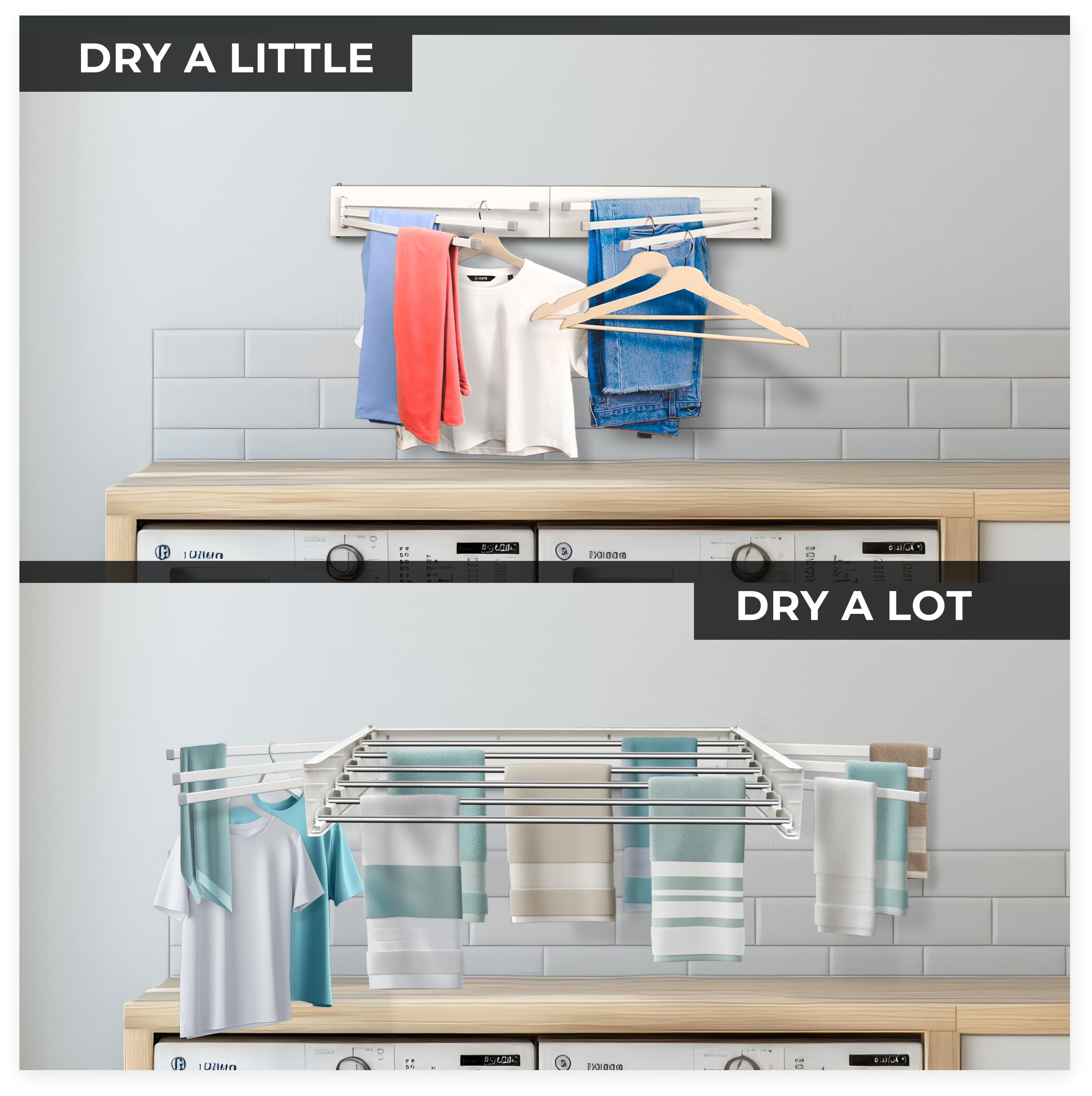 MODERN-X folded flat against wall demonstrating hidden storage and floor space freed