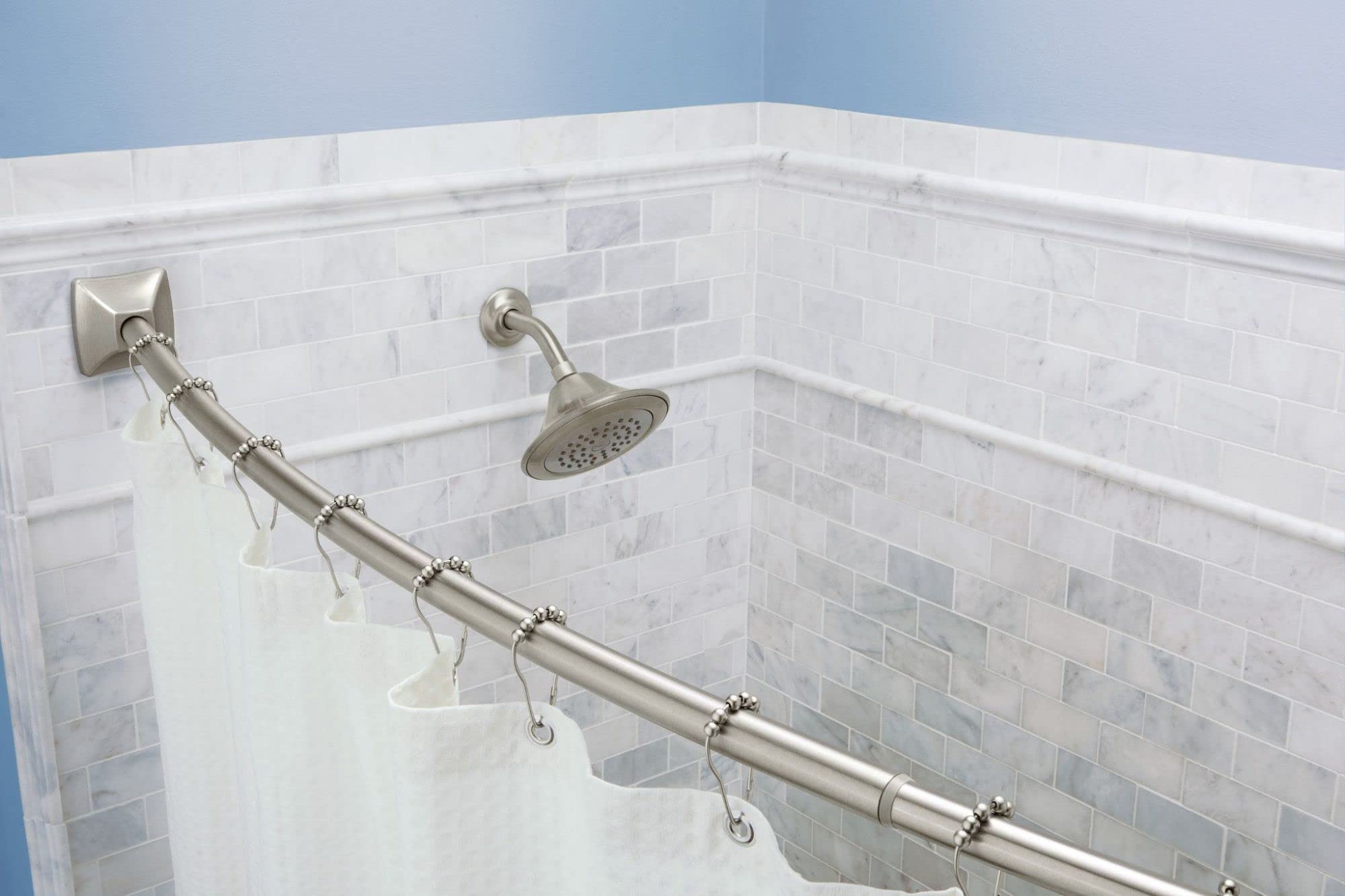 Moen brushed nickel finish detail showing corrosion resistance and style