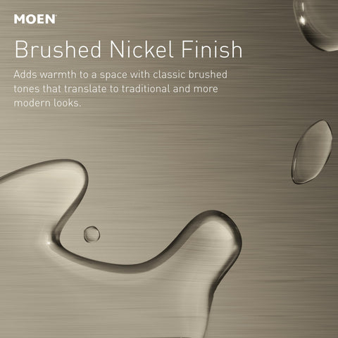 Moen end cap and hardware close-up showing build quality and stability benefit