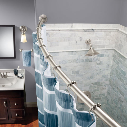 Moen rod with measuring tape showing fit verification and sizing benefit