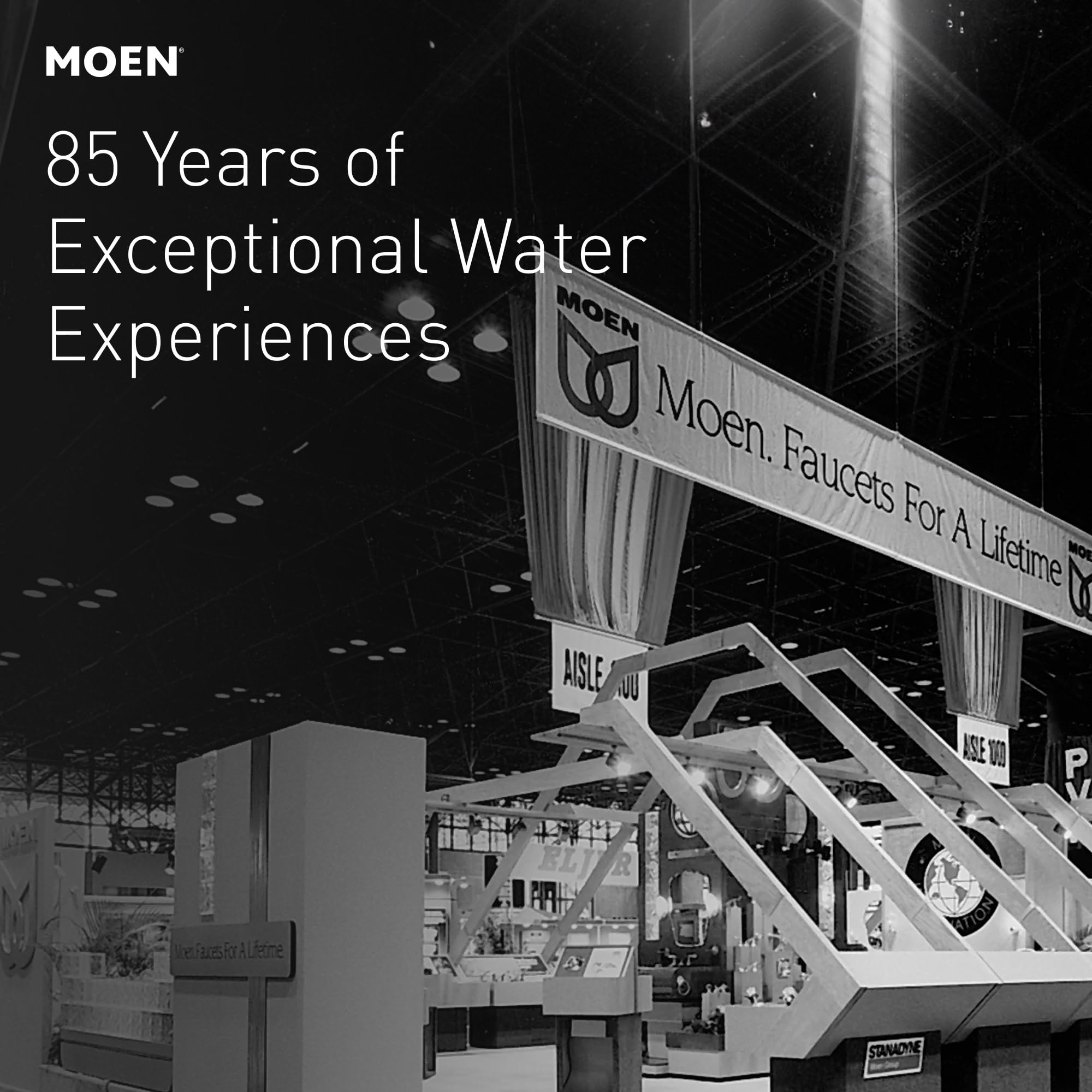 Moen Glenshire reflection showing makeup application benefit of clear, adjustable view