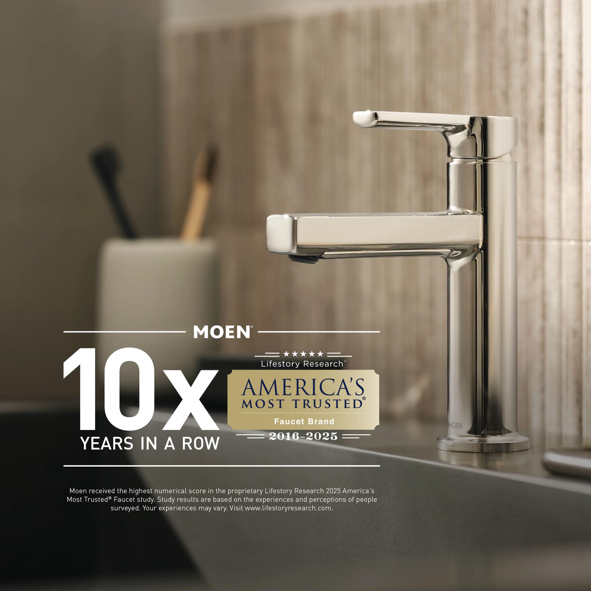 Moen lifestyle shower setting showing coordinated fixtures and comfort