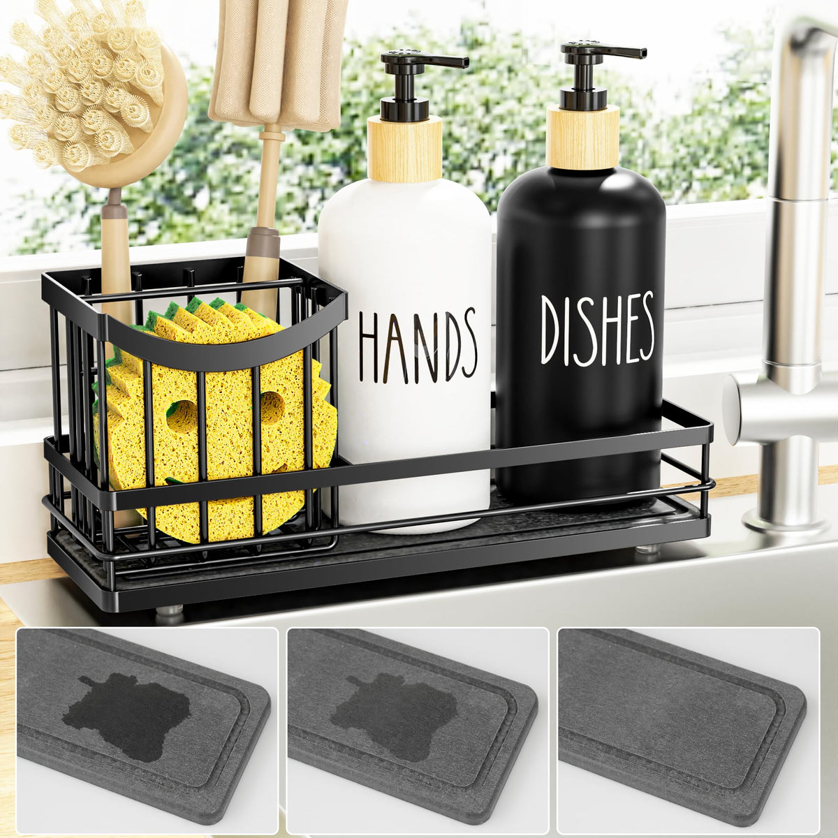 Moforoco front set on counter shows tidy sink organization and style