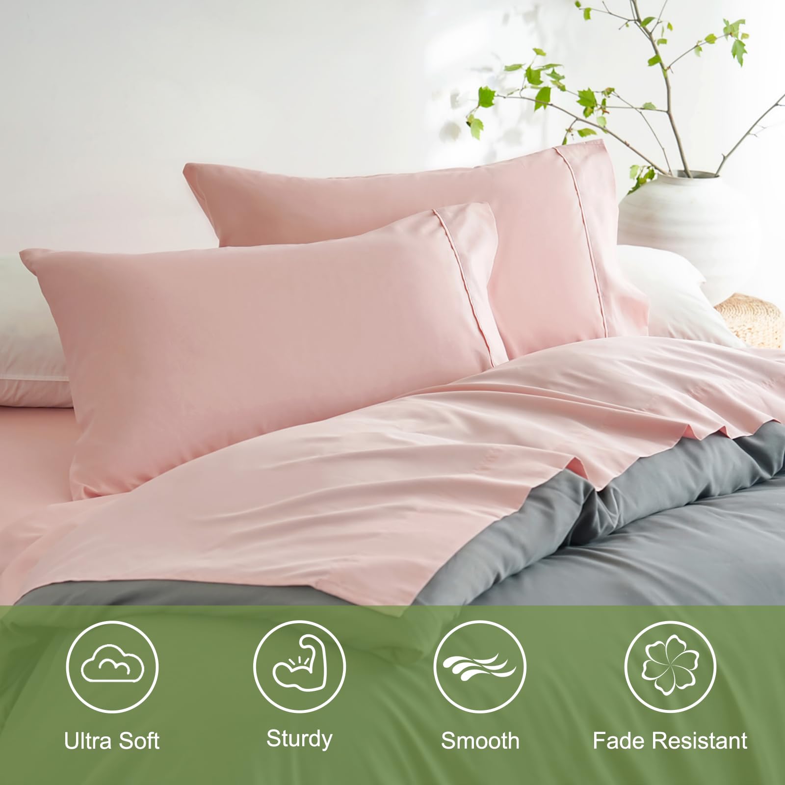 Mohap sheets next to mattress measuring tape showing fit for up to 12-inch mattresses benefit