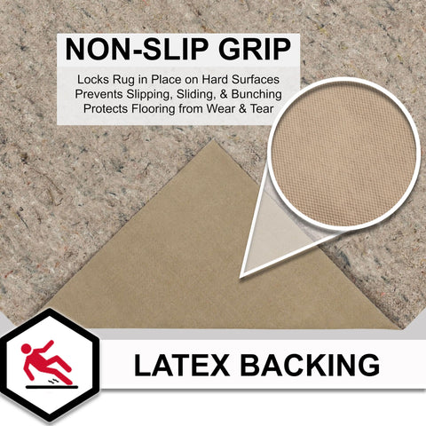 Mohawk Home latex backing detail showing slip-resistant hold