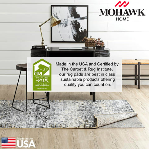 mohawk home pad under rug on hardwood protecting floor and preventing slip