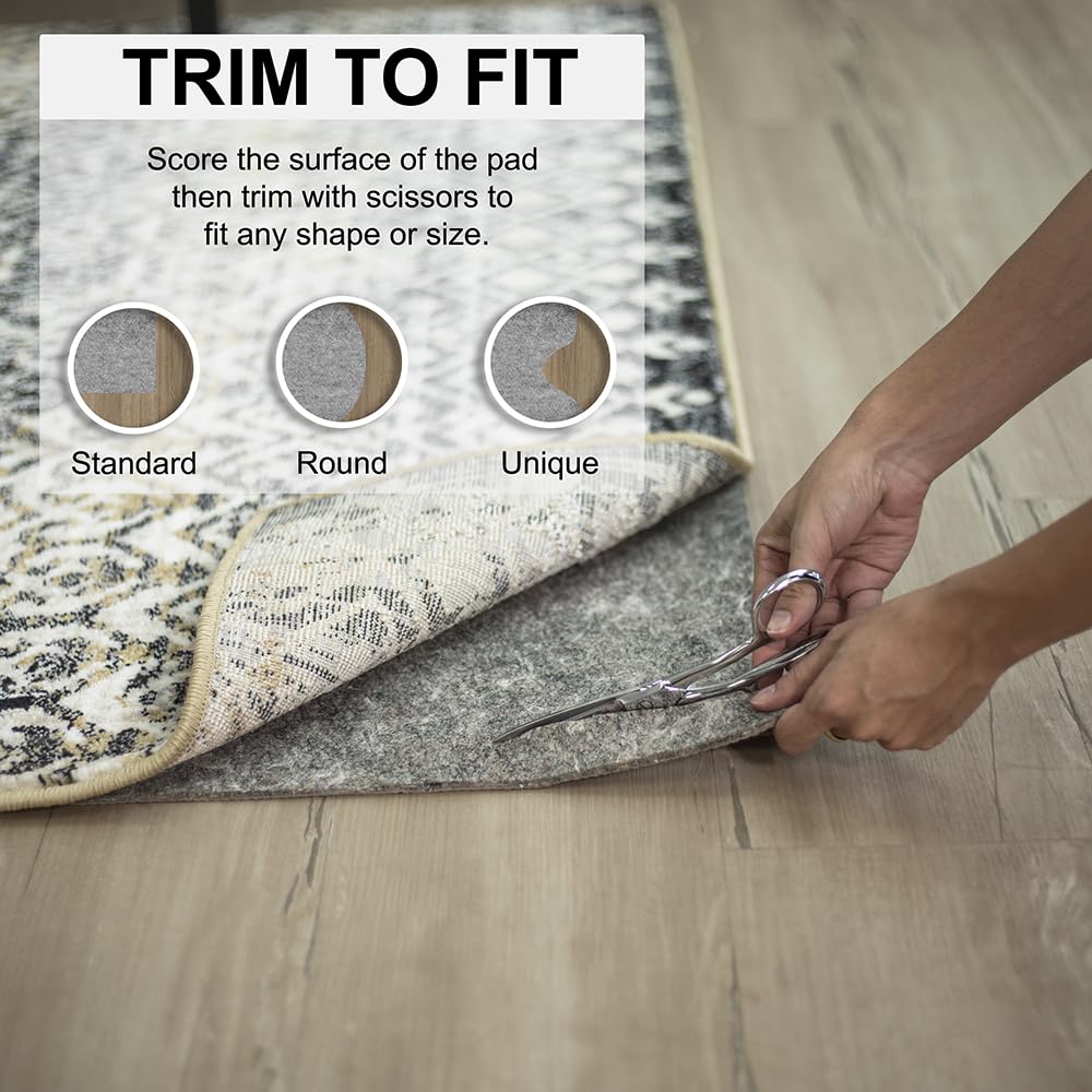 Mohawk Home latex backing detail highlighting non-slip traction for tile and wood