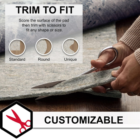 Mohawk Home trimming pad with scissors for custom fit benefit