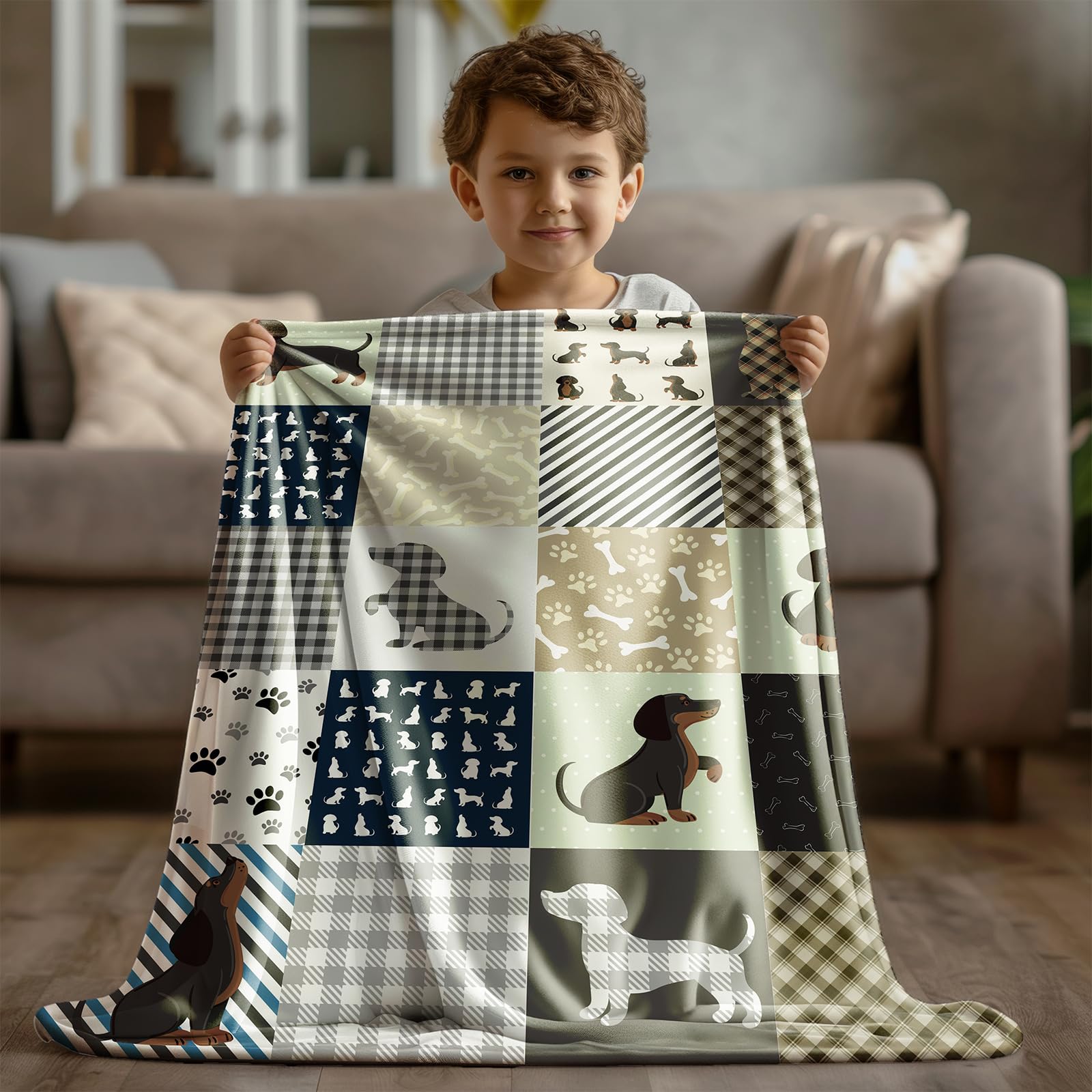 Mokukenren blanket on a bed in a room setting showing cozy, stylish decor