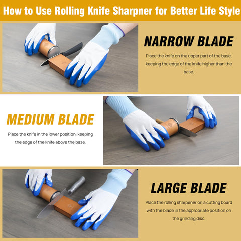 MOLINALIA sharpener in use on a kitchen knife for quick home sharpening