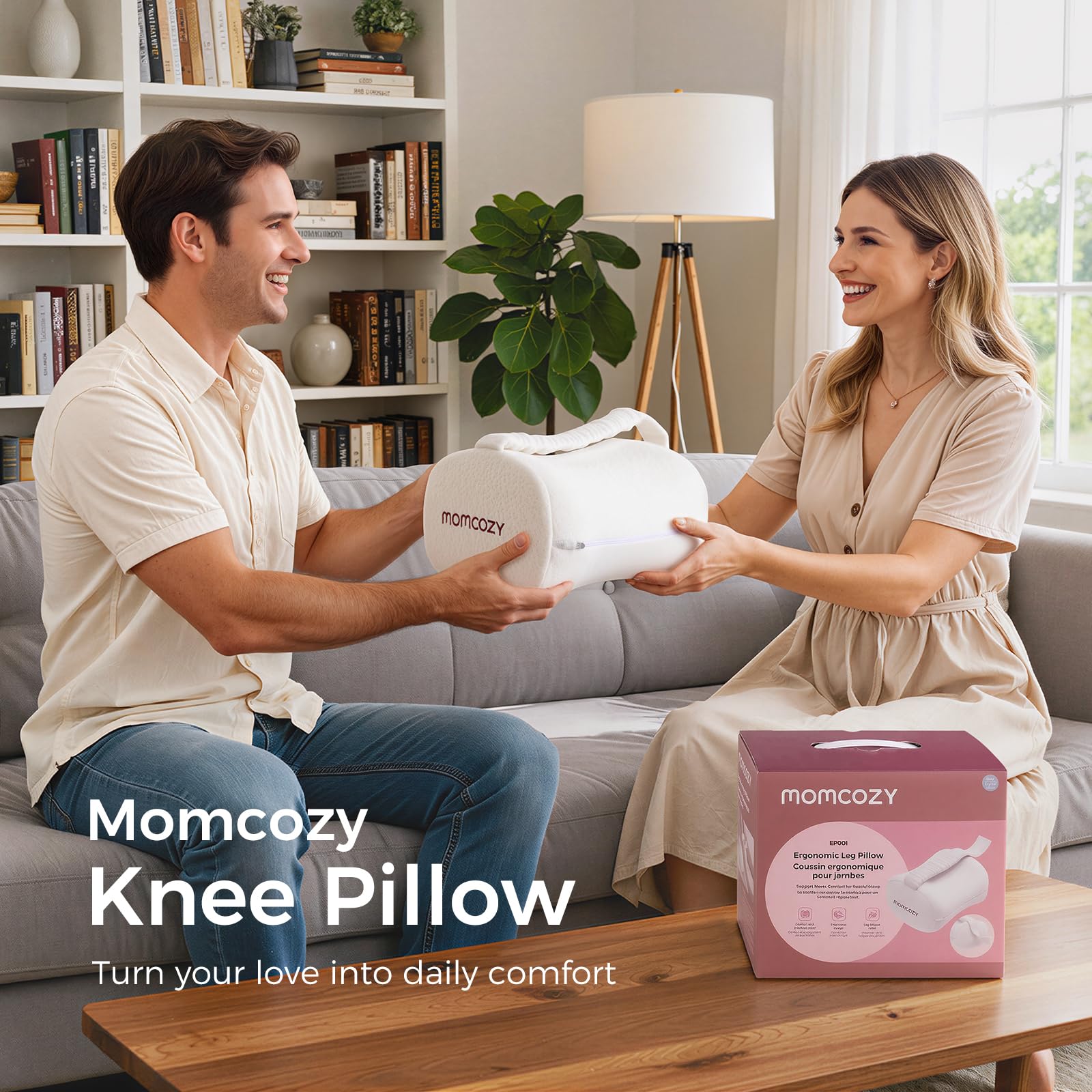 Momcozy size comparison in hand showing compact, lightweight benefit