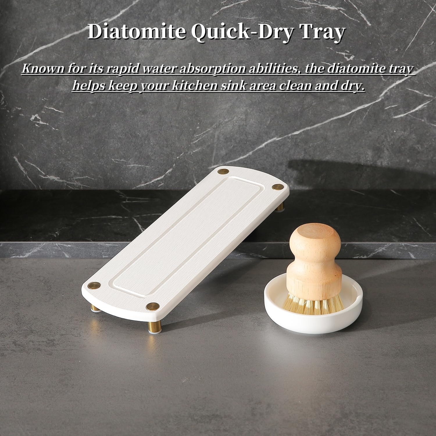 MOMEEMO stone tray texture that catches drips and protects counters