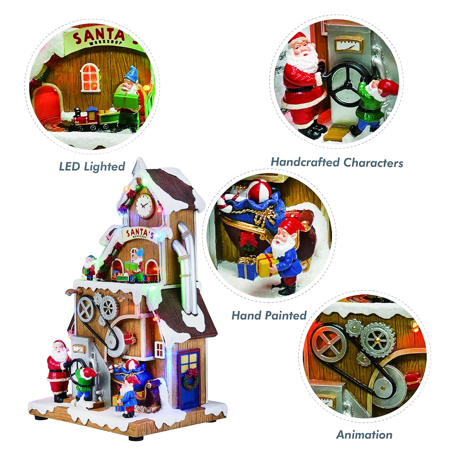 Moments in Time close-up of hand-painted Santa figure highlighting craftsmanship