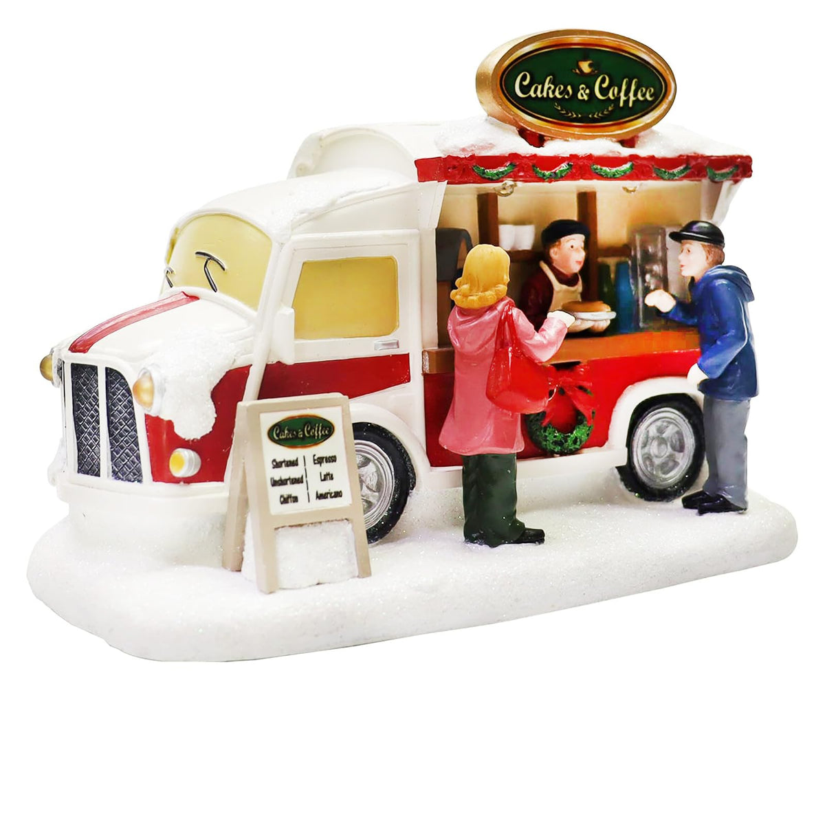 MOMENTS IN TIME front view of Cakes and Coffee truck showing festive appeal