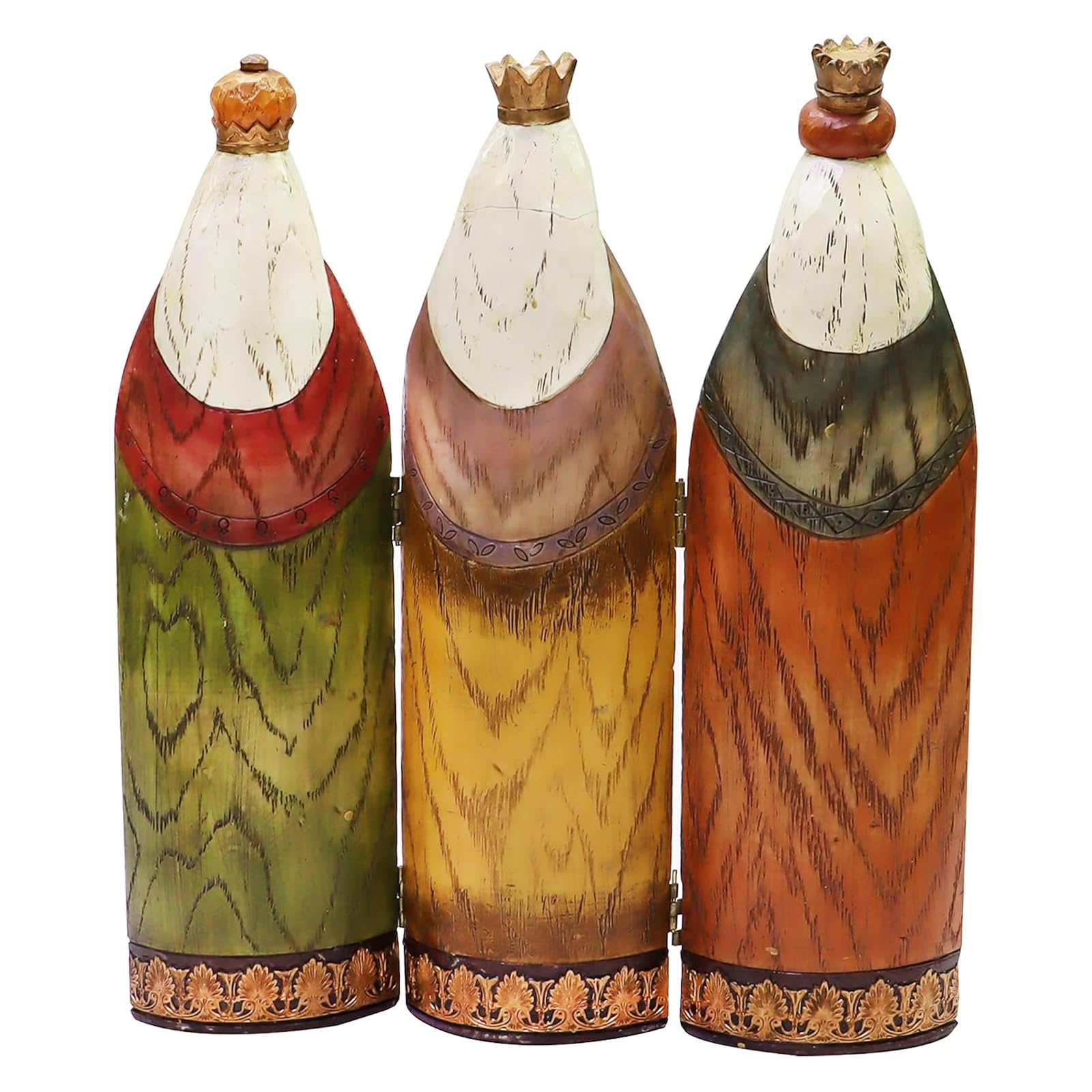 MOMENTS IN TIME detailed view of the Three Wise Men figurines showing expressive features and gifting symbolism