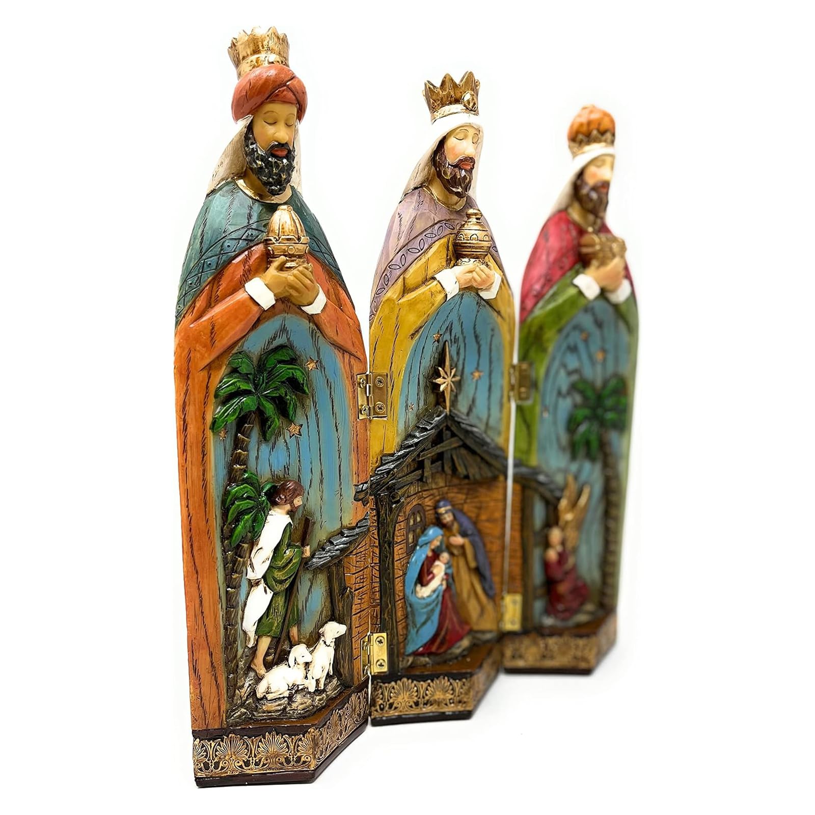 MOMENTS IN TIME nativity styled on a mantel as a centerpiece for tasteful holiday decorating