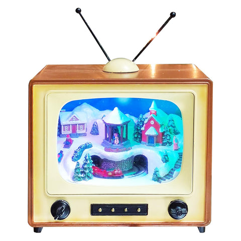 MOMENTS IN TIME front view of retro TV scene showing vintage charm and nostalgic appeal