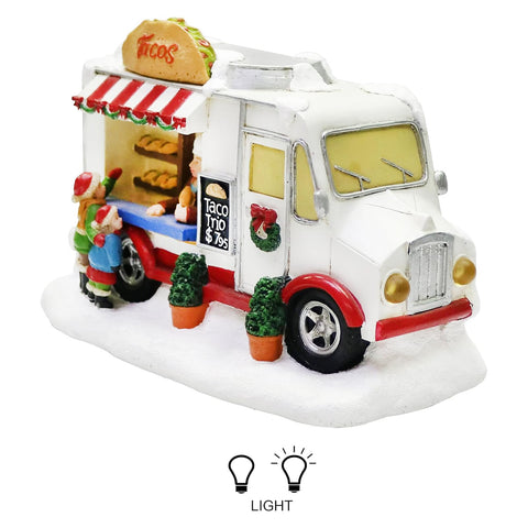 MOMENTS IN TIME taco truck lit by LEDs highlighting warm glow and cozy ambiance