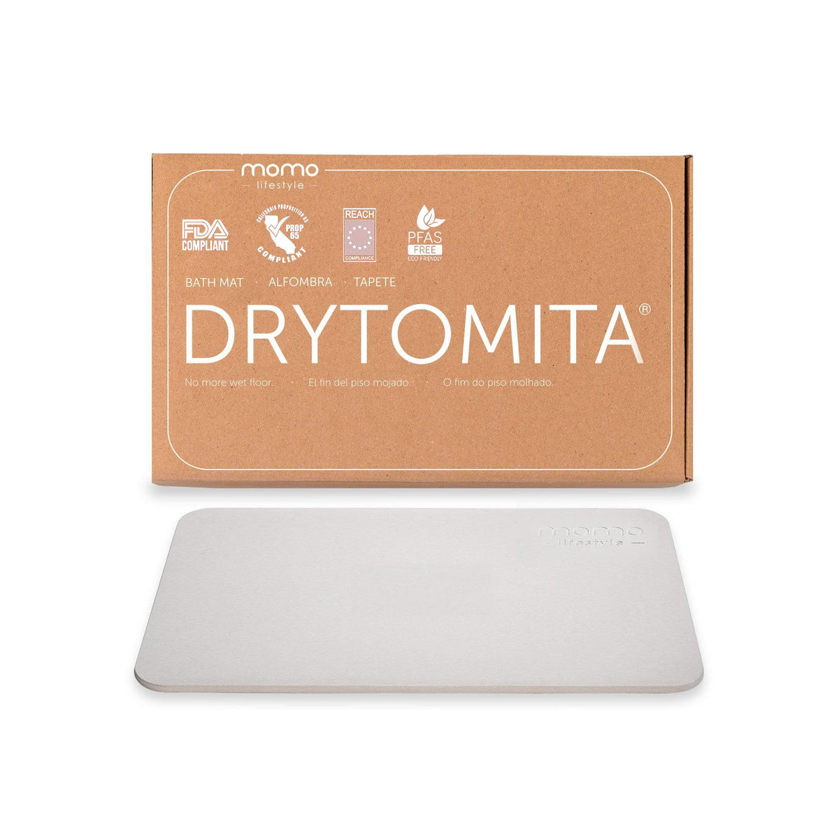 Momo Lifestyle front view of bath mat showing slim profile and modern finish